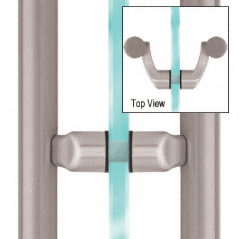 CRL Brushed Stainless Offset Mount Mid-Post for Ladder Pulls