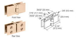CRL Brass Wide Face Glass-to-Glass Out-Swing Set Screw Hinge