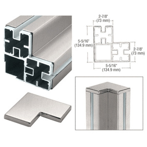 CRL Brushed Stainless 90º Corner Barrier Post Kit - Custom Height