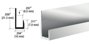 CRL Brite Anodized Finish Low Profile 1/4" J-Channel