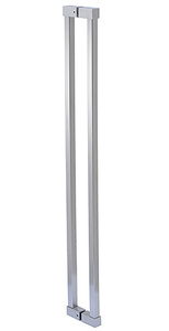 CRL Brushed Stainless Cut To Size Glass Mounted Square Ladder Style Pull Handle with Square Mounting Posts