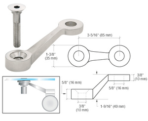 CRL Brushed Stainless Single Long Arm Post Mount Spider Fitting 