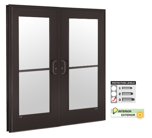 CRL Level 3 Aluminum Bullet Resistant Double Door Duranodic Bronze Finish
