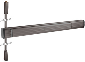 CRL Dark Bronze 48" x 96" Jackson® 1275 Push Pad Surface Vertical Rod Panic Exit Device