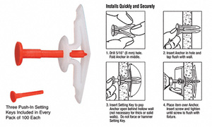 CRL Toggler® Hollow-Wall Anchors for 1/8" to 1/4"