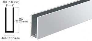 CRL Brite Anodized 1/4" Single Channel with 1" High Wall