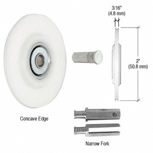 CRL Wide Fork Nylon Concave Edge Replacement Wheel - 2" x 3/16"