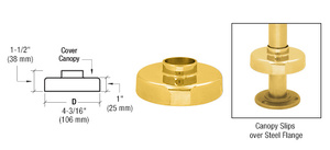 CRL Polished Brass Canopy for 1-1/2" Tubing