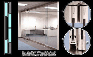 CRL Brushed Stainless 4-Panel Overhead Double Track Sliding Door System