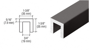 CRL-Blumcraft® Dark Bronze 324 Series 1-3/8" x 1-3/8" Extruded Aluminum Cap Rail