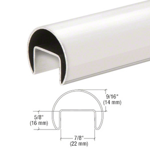 CRL 316 Polished Stainless 1-1/2" Roll Form Cap Rail - 19'-8"
