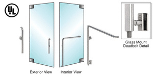 CRL-Blumcraft® Brushed Stainless Left Hand Reverse Glass Mount Cylinder/Thumbturn "P" Exterior Bottom Securing Deadbolt Handle