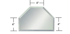 CRL Clear Mirror Glass 4" T-Connector Beveled on All 6 Sides