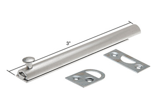 CRL Aluminum 3" Slide Bolt and Plates