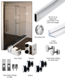 CRL Polished Stainless Steel Deluxe 180 Degree Serenity Series Sliding System