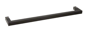 CRL Matte Black "SQ" Series 18" Square Tubing Mitered Corner Single-Sided Towel Bar