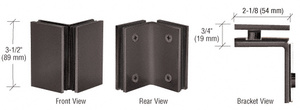 CRL Oil Rubbed Bronze Geneva Series Glass-to-Glass Bracket