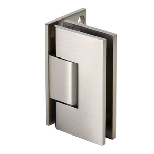 CRL Brushed Nickel Vienna Adjustable Wall Mount Offset Back Plate Hinge