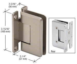 CRL Brushed Nickel Cologne 037 Series Wall Mount 'H' Back Plate Hinge
