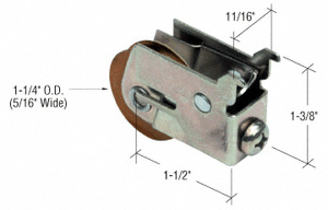 CRL 1-1/4" Steel Sliding Glass Door Roller with 11/16" Wide Housing for Premier Doors