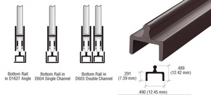 CRL-U.S. Aluminum A20033 Black Anodized 'L' Angle, 2-7/8 x 7/8 x 1/8 -  21'-2 Stock Length