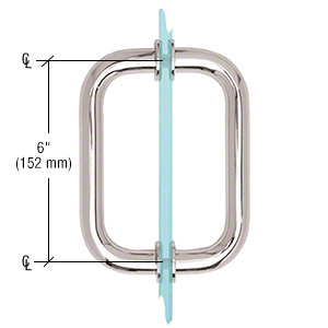 CRL Polished Stainless 6" BM Series Tubular Back-to-Back Pull Handle