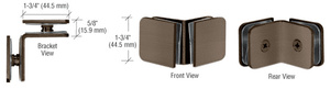 CRL Brushed Bronze 90 Degree Traditional Style Glass-to-Glass Clamp