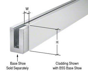 CRL Satin Anodized 120" Cladding for B5S Series Standard Square Aluminum Base Shoe