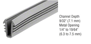 CRL Gray Glazing Vinyl 9/32" Channel Depth 1/4" to 19/64" Metal Opening - 100' Roll