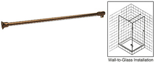 CRL Brushed Bronze Frameless Shower Door Fixed Panel Wall-To-Glass Support Bar for 3/8" to 1/2" Thick Glass