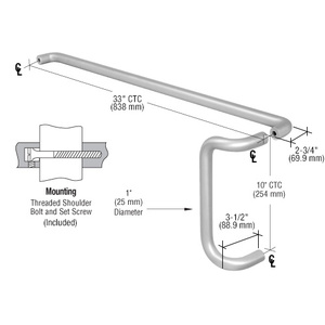 CRL Aluminum Push and Offset Pull Set for 36 Door