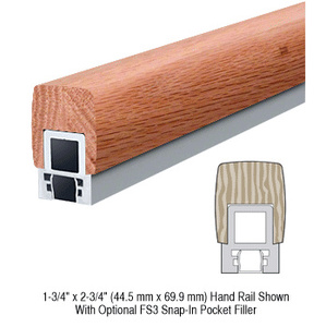 CRL-Blumcraft® Red Oak 597 Series 1-3/4" x 2-3/4" Wood Hand Railing