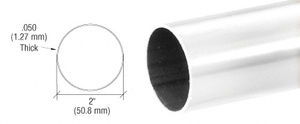 CRL Polished Stainless 2" Diameter Round .050" Tubing - 236"