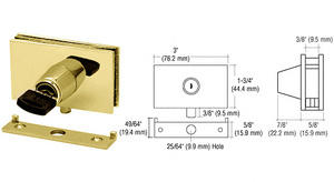 CRL Brass Square Plunger Lock with Strike - Keyed Alike