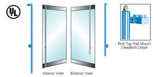 CRL-Blumcraft® Painted Left Hand Roll Top Rail Mount Cylinder/Thumbturn 'LS' Top Secured Deadbolt Exterior Handle for 3/4" Glass