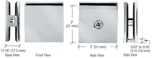 CRL Brushed Nickel Square Style Hole-in-Glass Fixed Panel U-Clamp