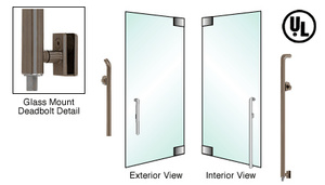 CRL-Blumcraft® Oil Rubbed Bronze Right Hand Glass Mount Cylinder/Thumbturn "P" Exterior Bottom Securing Deadbolt Handle