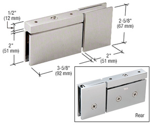 CRL Brushed Nickel Cardiff Top or Bottom Mount Pivot with Attached U-Clamp Hinge