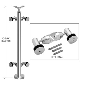CRL Polished Stainless P7 Series Railing 90º Corner Post Kit With RB50F Fittings