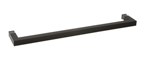 CRL Matte Black "SQ" Series 24" Square Tubing Mitered Corner Single-Sided Towel Bar