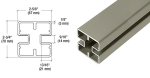 CRL Beige Gray Heavy-Duty Windscreen Post Only - 72"