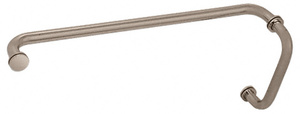 CRL Brushed Nickel 8" Pull Handle and 22" Towel Bar BM Series Combination With Metal Washers