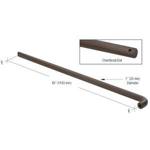 CRL Bronze Astral II Solid Push Bar for 45" Double Acting Doors