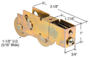 CRL 1-1/8" Tandem Steel Sliding Glass Door Roller with 3/4" Wide Housing