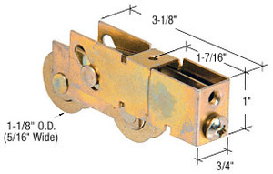 CRL Roulettes en tandem pour porte coulissante en verre, 29 mm (1-1/8 po), boîtier de 19,1 mm (3/4 po) de large, acier