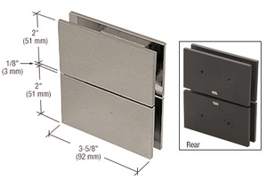 CRL Brushed Nickel Cardiff Series Glass-to-Glass Mount Hinge