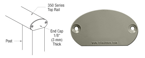 CRL Beige Gray 350X Series Decorative End Cap