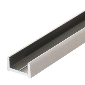 Brushed Nickel 95" (2.49 m) Low Profile Aluminum Glazing Channel for 1/2" Glass