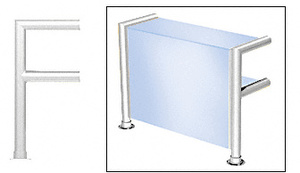 CRL Polished Stainless Elegant 142 Series 2" Tubing Glass On Top,  Shelf, and Front Only Sneeze Guard