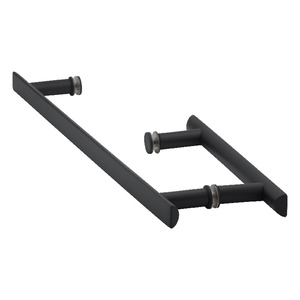 Matte Black 8" x 18" Square Ladder Pull Towel Bar/Handle Combo